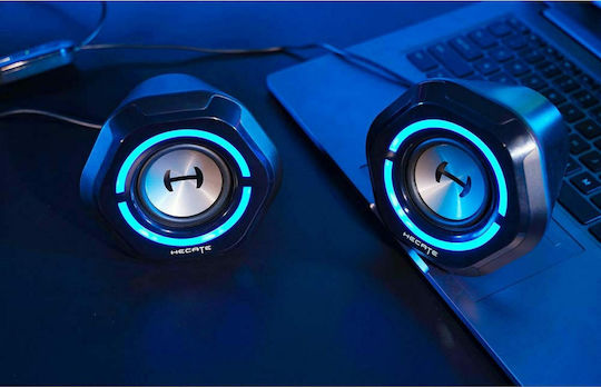 Edifier G1000 Ηχεία Υπολογιστή 2.0 με RGB Φωτισμό και Bluetooth Ισχύος 10W σε Μαύρο Χρώμα