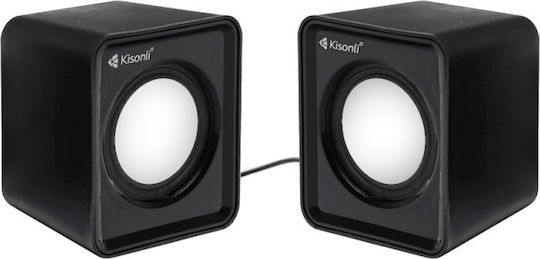 Kisonli V310 Ηχεία Υπολογιστή 2.0 με Ισχύ 6W σε Μαύρο Χρώμα