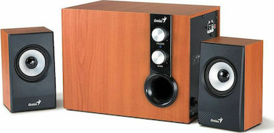 Genius SW-HF2.1 Ηχεία Υπολογιστή 2.1 με Ισχύ 32W σε Καφέ Χρώμα