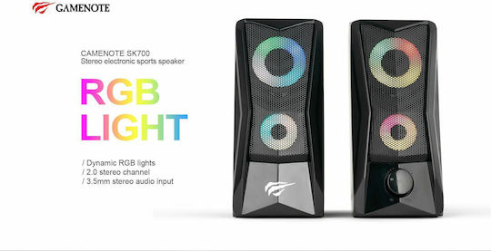 Havit SK700 Ηχεία Υπολογιστή 2.0 με RGB Φωτισμό και Ισχύ 3W Μαύρα
