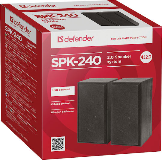 Defender SPK-240 Компютърни тонколони 2.0 с мощност 6W в Черен цвят