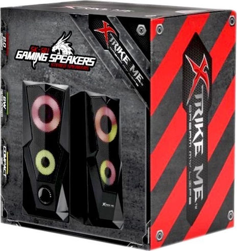 Xtrike Me SK-501 Компютърни тонколони 2.0 с RGB осветление и мощност 6W в Черен цвят