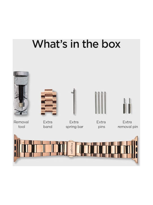 Spigen Modern Fit Armband Rostfreier Stahl Rose Gold (Apple Watch 38/40/41)