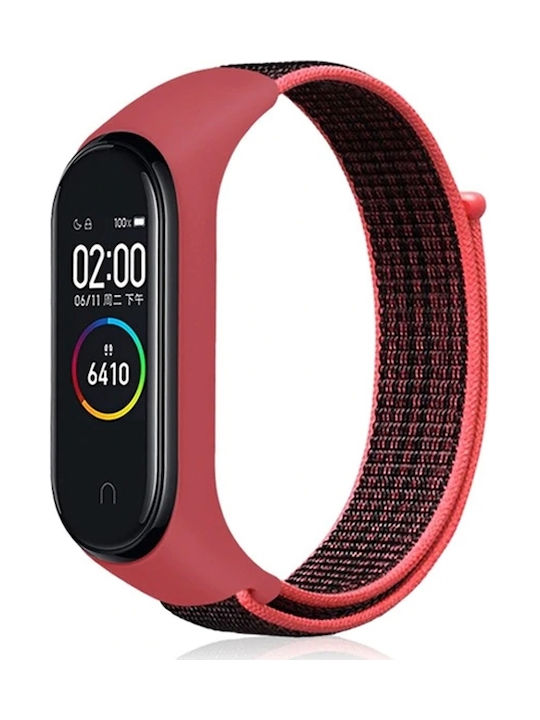 Woven Texture Κόκκινο/Μαύρο (Mi Band 3/Mi Smart Band 4)