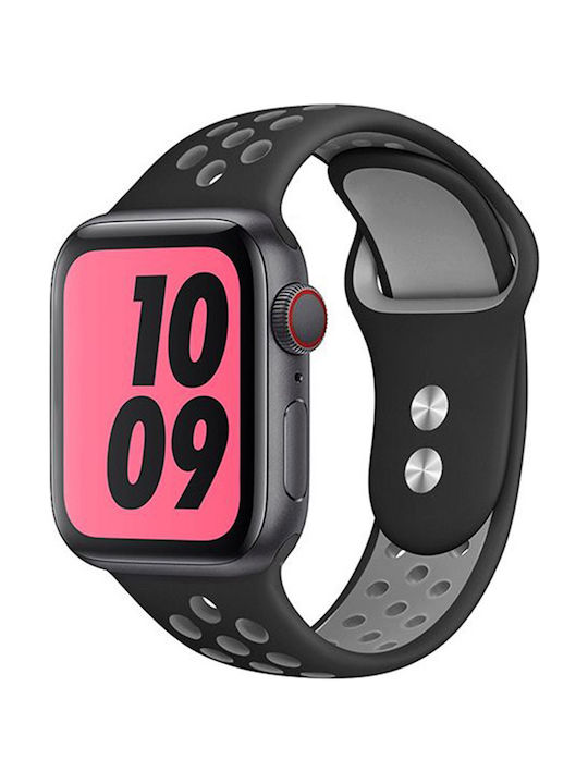 Strap Silicone with Pin Black/Grey (Apple Watch 44/45/46mm/Ultra 49mm)