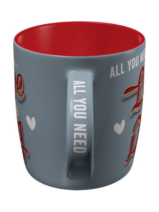 Nostalgic Art PfotenSchild - Love Dog Becher Keramik Gray 330ml