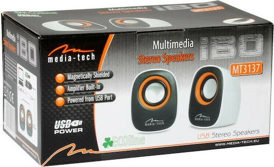 Media-Tech IBO Ηχεία Υπολογιστή 2.0 με Ισχύ 6W σε Μαύρο Χρώμα