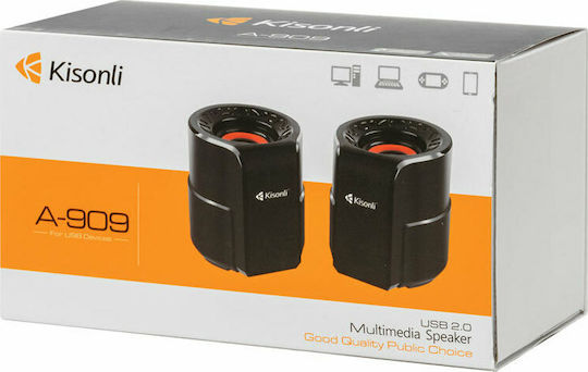Kisonli A-909 2.0 Speakers 6W Black