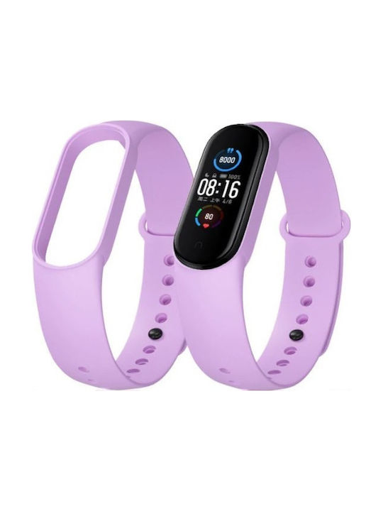 Λουράκι Σιλικόνης με Pin Μωβ Ανοιχτό (Mi Smart Band 5/Mi Smart Band 6)