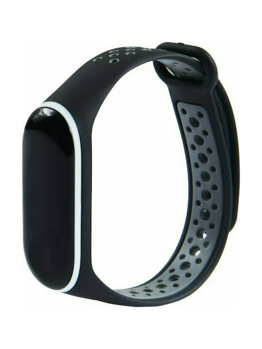 Λουράκι Σιλικόνης Μαύρο-Γκρι (Mi Band 3/Mi Smart Band 4)