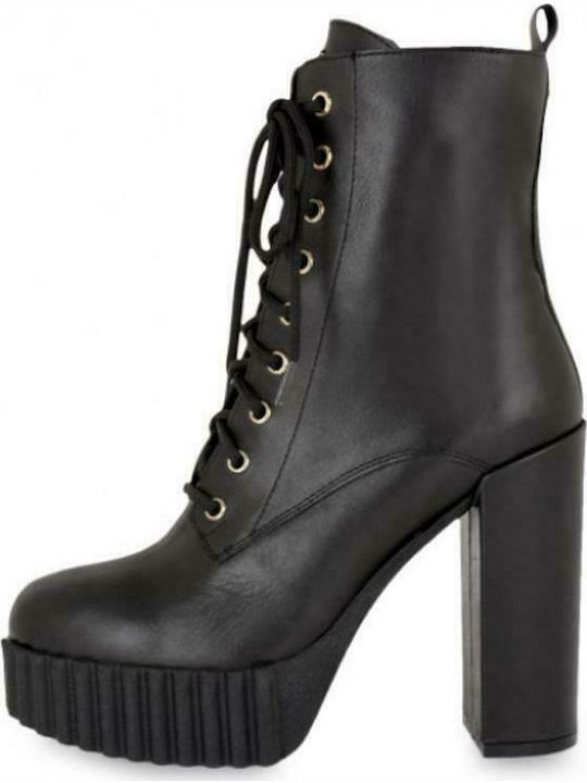 Tsakiris Mallas Techno Leather Women's Ankle Boots Black