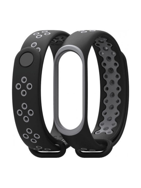 Two Tone Breathable Λουράκι Σιλικόνης Black / Grey (Mi Smart Band 5/Mi Smart Band 6)