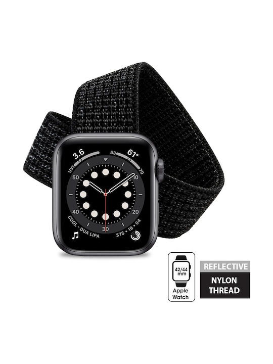 Crong Nylon Strap Fabric Black (Apple (Apple Watch 44/45/46mm/Ultra 49mm) CRG-44RFB-BLK