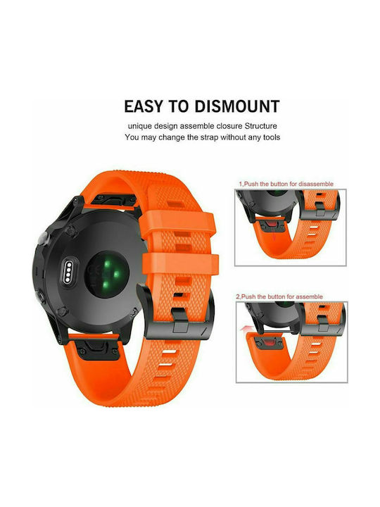 Tech-Protect Λουράκι Σιλικόνης Πορτοκαλί (Fenix 5 / 5 Plus / 6 / 6 Pro / 7 / 7 Pro / 8 / E (47mm))