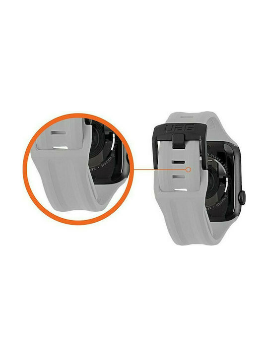 UAG Scout Strap Armband Silikon Silber (Apple Watch 42/44/45mm) 191488113333