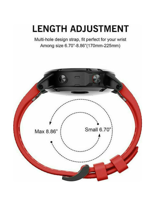 Curea Silicon Roșu (Garmin Fenix 3/5x/3hr/5x Plus/6x/6x/6x/6x Pro/7x)