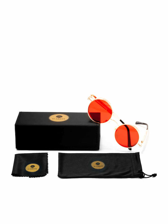 Olympus Sunglasses Daidalos Unisex Γυαλιά Ηλίου με Μεταλλικό Σκελετό Gold / Red 01-069