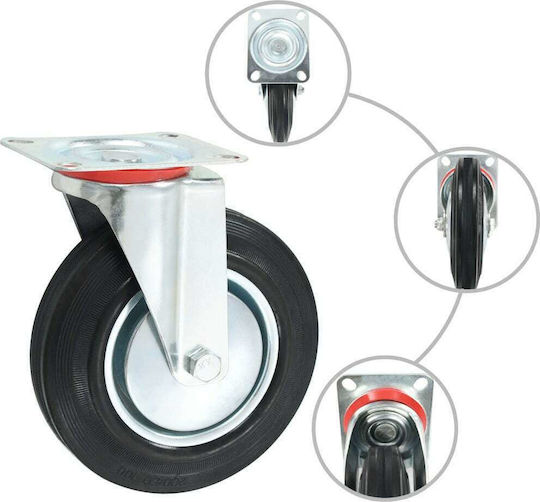 vidaXL 278035 Rotating Wheels from Rubber with Brake 32 Pieces 200mm