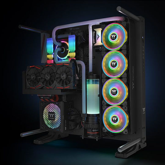 Thermaltake Riing Quad 14 Radiator Case Fans TT Premium 140mm (1400rpm / 60.17cfm) with RGB Lighting and 4-Pin PWM Connection Pack of 3