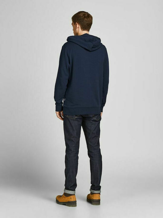 Jack & Jones Men's Sweatshirt with Hood and Pockets Navy