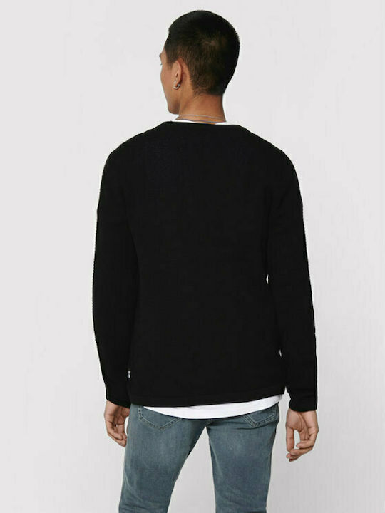 Only & Sons Herren Langarm-Pullover Schwarz