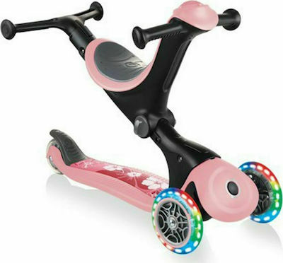 Globber Kids 3-Wheel Foldable Scooter Go-Up Deluxe Fantasy Lights for 3+ years Pink