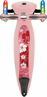 Globber Kids 3-Wheel Foldable Scooter Go-Up Deluxe Fantasy Lights for 3+ years Pink
