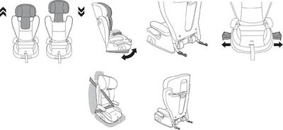 Peg Perego Viaggio 2-3 Surefix Scaun Auto cu Isofix Negru 15-36 kg 26351DX13DP53
