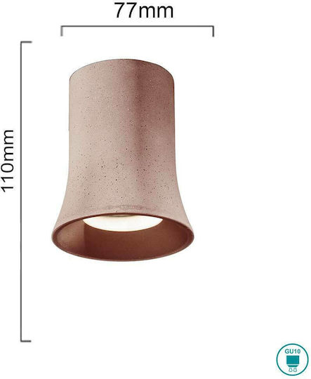 Ondaluce Pl.Rock/Rosso Single Spot with Socket GU10 in Red Color PL.ROCK/ROSSO