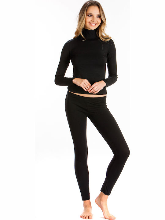 Fimelle Women's Long Sleeve Turtleneck T-Shirt White