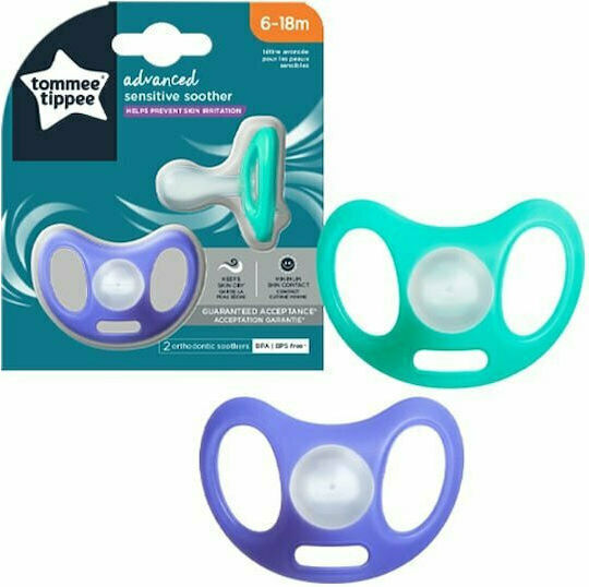Tommee Tippee Closer To Nature Πιπίλες Σιλικόνης Purple / Blue για 6-18 μηνών 2τμχ