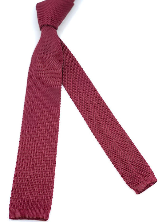 Legend Accessories Ανδρική Γραβάτα Συνθετική Πλεκτή Μονόχρωμη σε Μπορντό Χρώμα