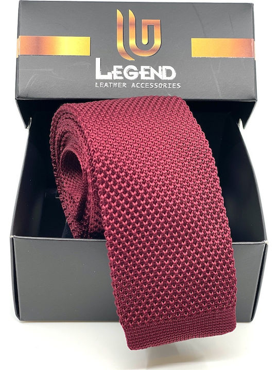 Legend Accessories Ανδρική Γραβάτα Συνθετική Πλεκτή Μονόχρωμη σε Μπορντό Χρώμα