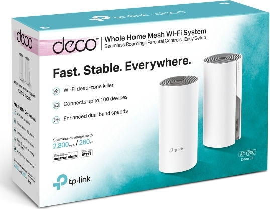 TP-LINK Deco E4 v2 WiFi Mesh Network Access Point Wi‑Fi 5 Dual Band (2.4 & 5GHz) σε Διπλό Kit