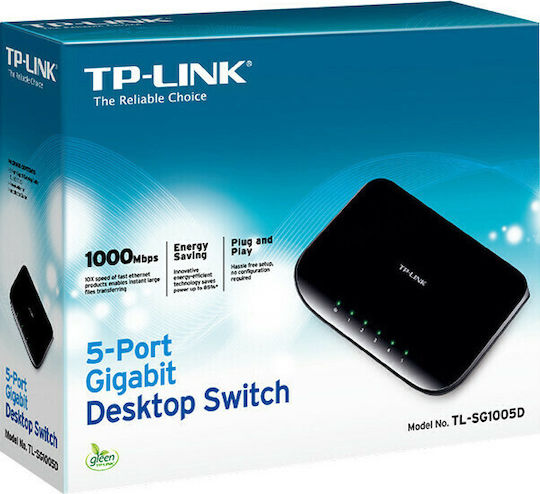 TP-LINK TL-SG1005D Unmanaged L2 Switch with 5 Gigabit (1Gbps) Ethernet Ports
