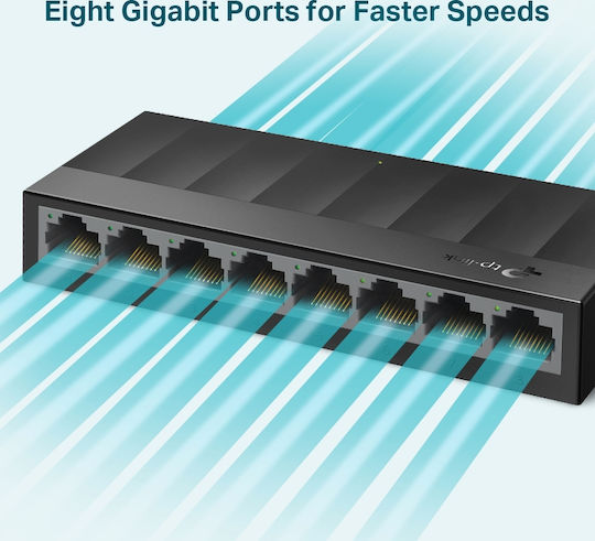 TP-LINK LS1008G v1 Unmanaged L2 Switch με 8 Θύρες Gigabit (1Gbps) Ethernet