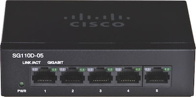 Cisco SG110D-05 Unmanaged L2 Switch με 5 Θύρες Gigabit (1Gbps) Ethernet