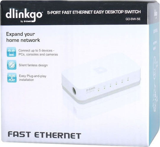 D-Link GO-SW-5E Unmanaged L2 Switch με 5 Θύρες Ethernet