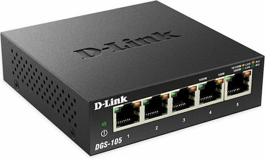 D-Link DGS-105 Negestionat L2 Switch cu 5 Porturi Gigabit (1Gbps) Ethernet
