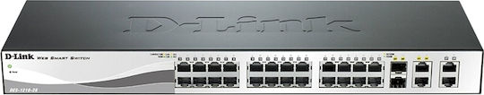D-Link DGS-1210-28P v1 Managed L2 PoE+ Switch με 28 Θύρες Gigabit (1Gbps) Ethernet και 4 SFP Θύρες