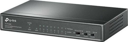 TP-LINK TL-SF1009P v1 Unmanaged L2 PoE+ Switch με 9 Θύρες Ethernet