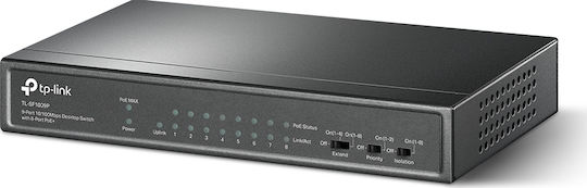 TP-LINK TL-SF1009P v1 Unmanaged L2 PoE+ Switch με 9 Θύρες Ethernet