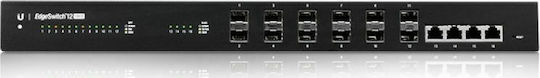 Ubiquiti Edgeswitch 12 Fiber Verwaltet L2 Power over Ethernet Switch mit 4 Ports Gigabit (1Gbps) Ethernet und 12 SFP Ports