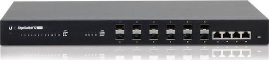 Ubiquiti Edgeswitch 12 Fiber Verwaltet L2 Power over Ethernet Switch mit 4 Ports Gigabit (1Gbps) Ethernet und 12 SFP Ports