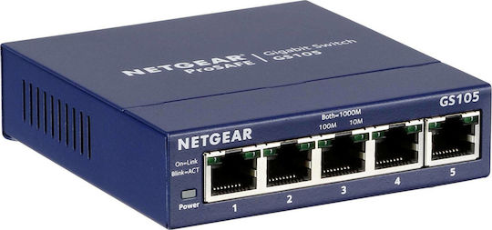 NetGear GS105GE Negestionat L2 Switch cu 5 Porturi Gigabit (1Gbps) Ethernet