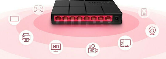 Mercusys MS108G Unmanaged L2 Switch with 8 Gigabit (1Gbps) Ethernet Ports