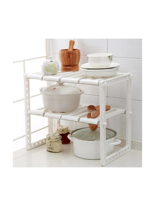 TnS Kitchen Organizer Racks Plastic in White Colour 26x38x38cm