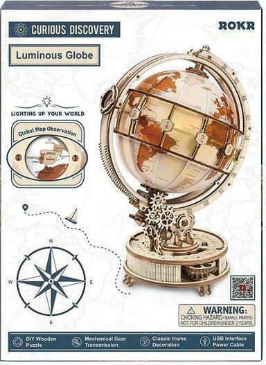 Robotime Παιχνίδι Κατασκευών Ξύλινo Luminous Globe για Παιδιά 14+ Ετών