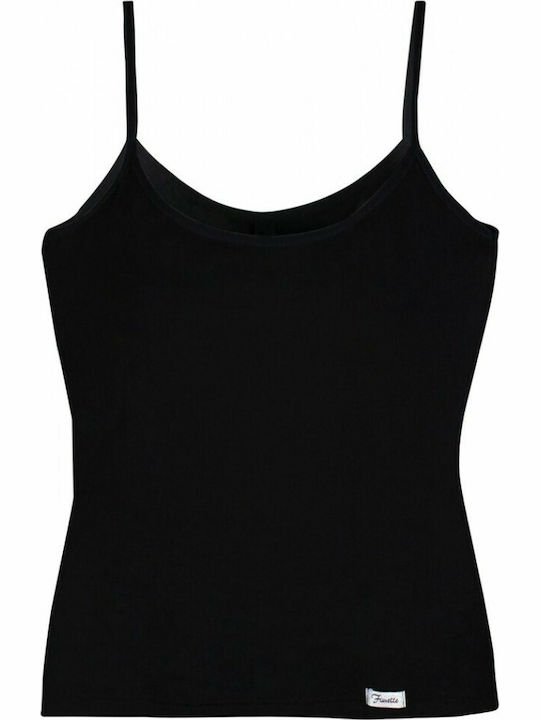 Fimelle Women's T-Shirt with Spaghetti Strap Black