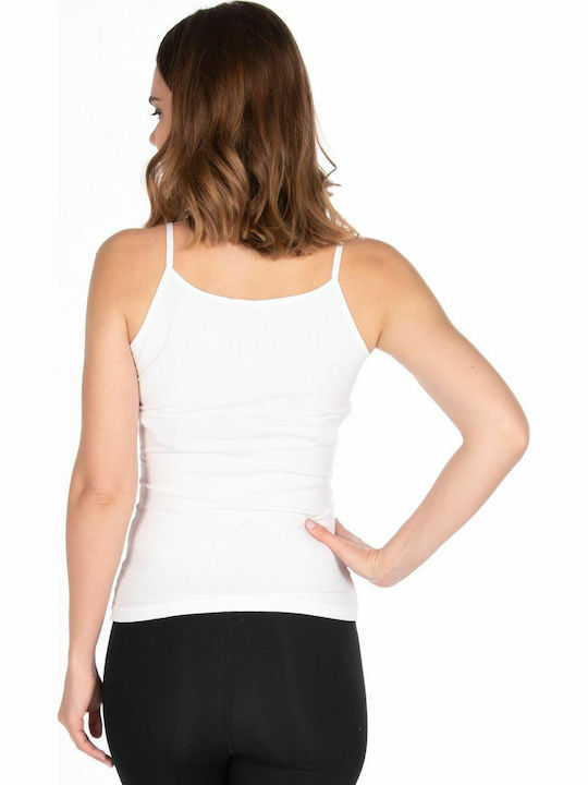 Women's Cotton T-Shirt with Spaghetti Strap White